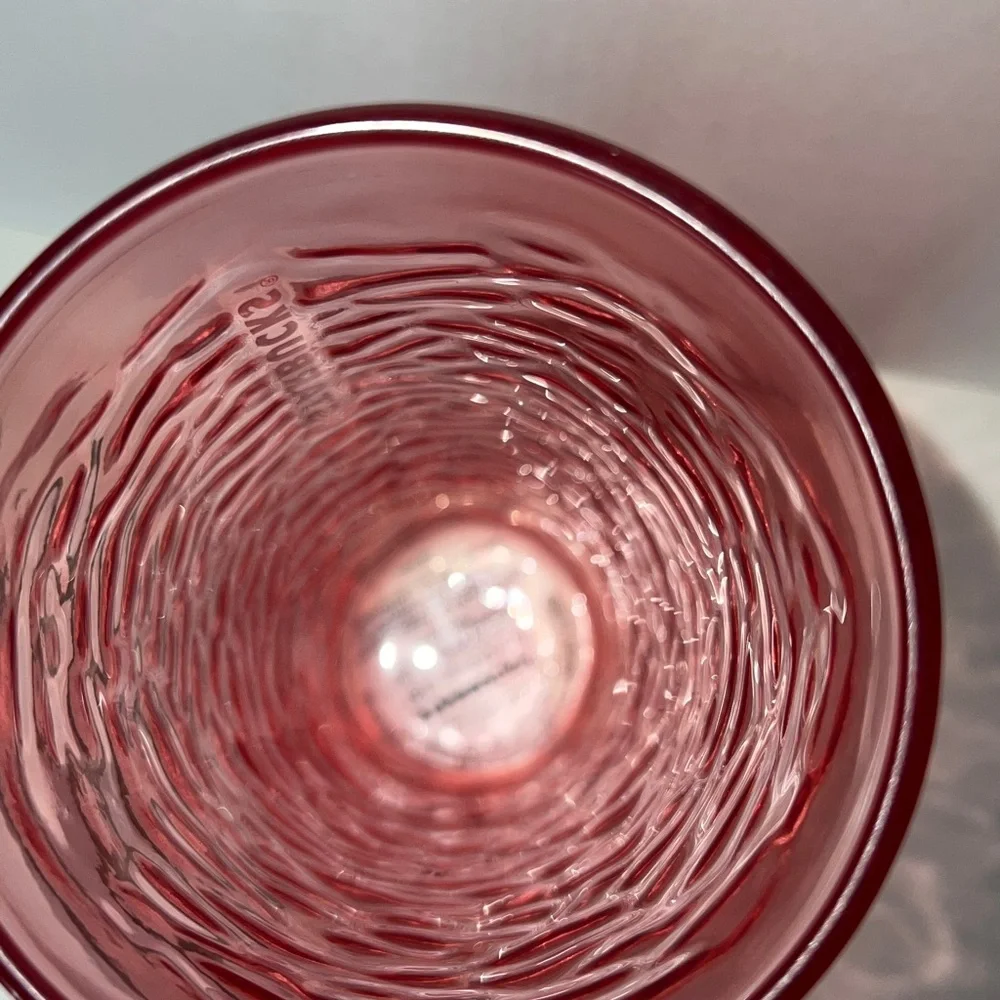 NWT Starbucks Fall 2022 Hammered Begonia Pink Glass Cold Cup Tumbler 18oz